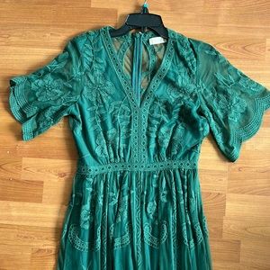 Green altar’d state Lace Maxi Dress - Medium